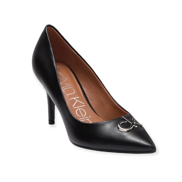 🌸New🌸 Calvin Klein Greta Pump Heel Shoe Sz 8.5 Black NIB - Picture 1 of 14